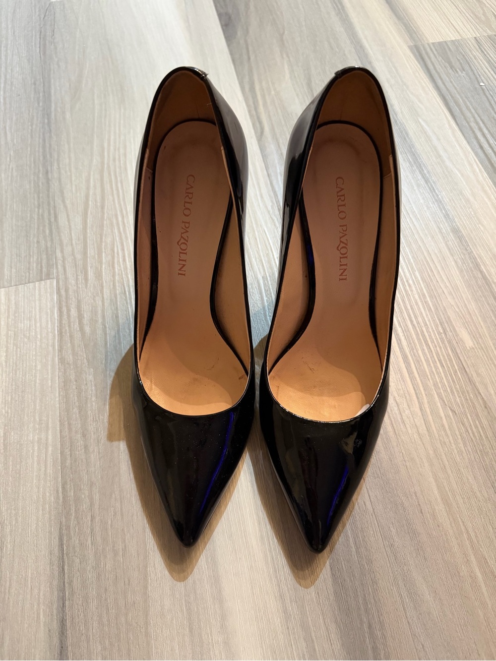 Black Patent Pointed-Toe Pumps